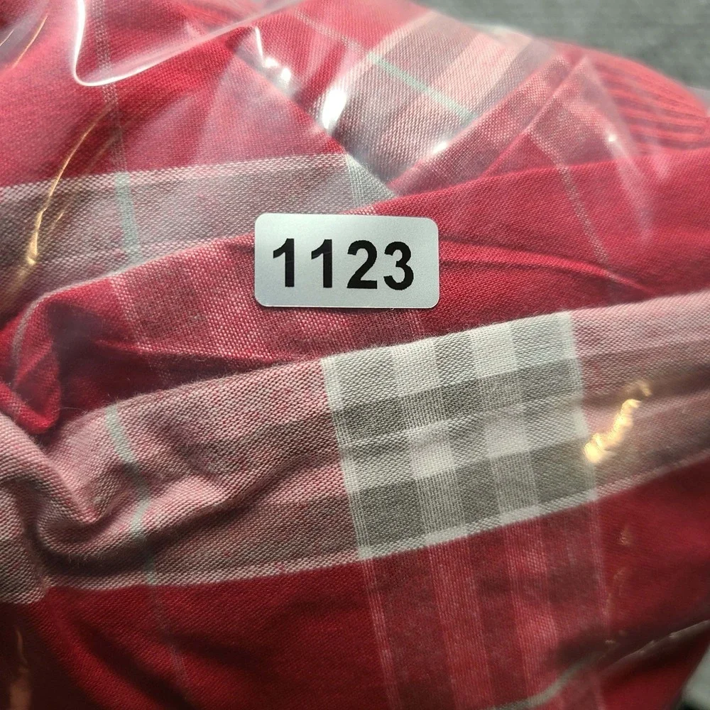 Oklahoma  Women's Pajama Pants Red Plaid Flannel Cotton Waist Size XL Rhinestone